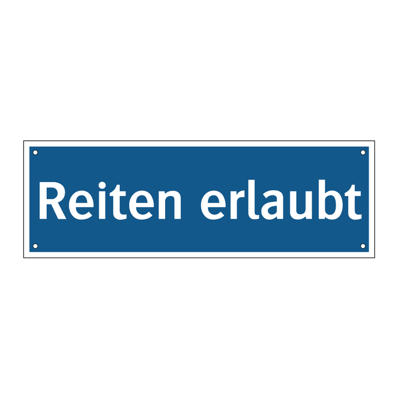 Reiten erlaubt