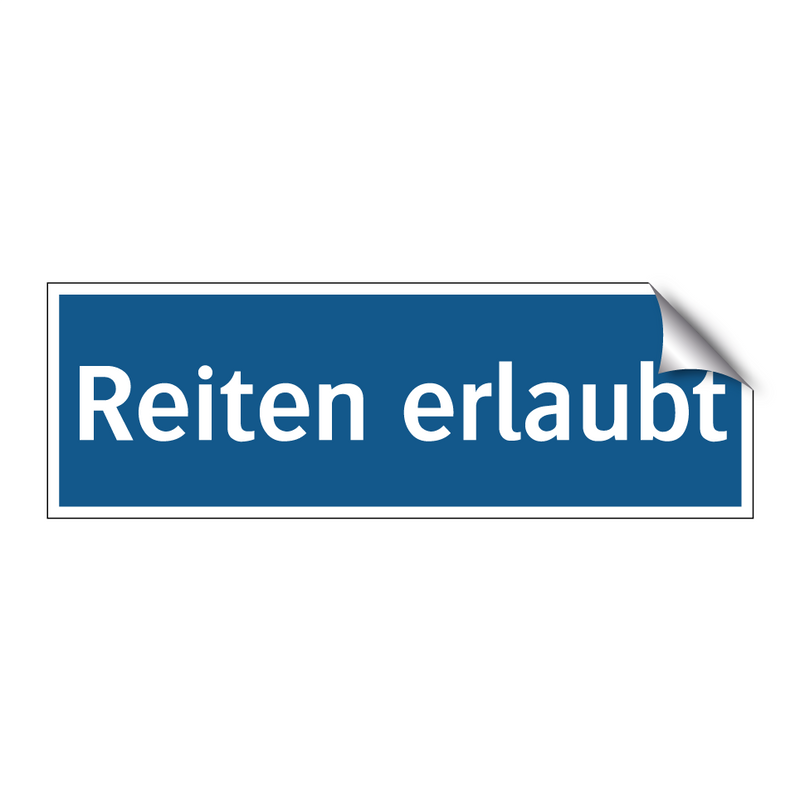 Reiten erlaubt
