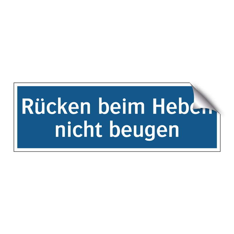 Rücken beim Heben nicht beugen