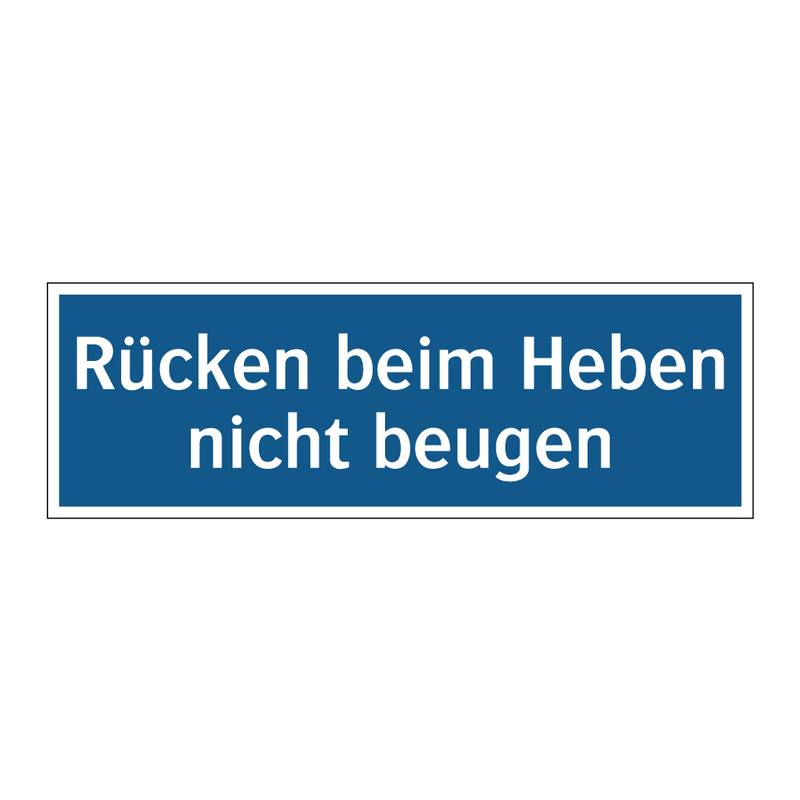 Rücken beim Heben nicht beugen