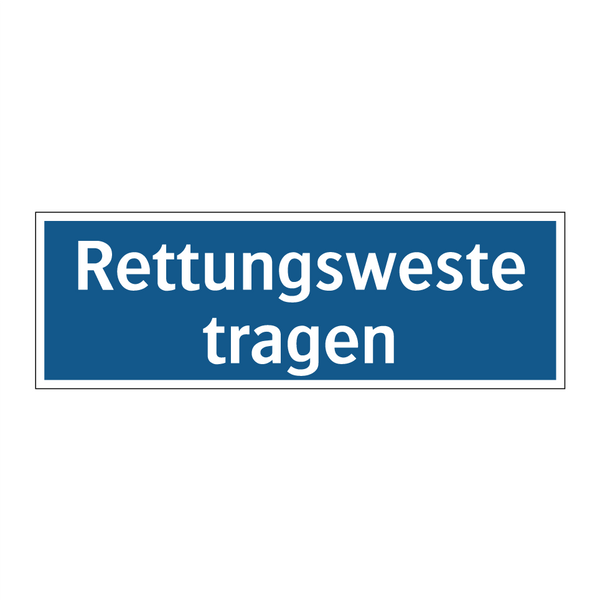 Rettungsweste tragen