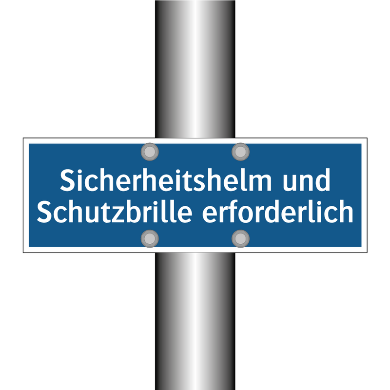 Sicherheitshelm und Schutzbrille erforderlich