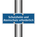 Schutzhelm und Atemschutz erforderlich