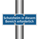 Schutzhelm in diesem Bereich erforderlich
