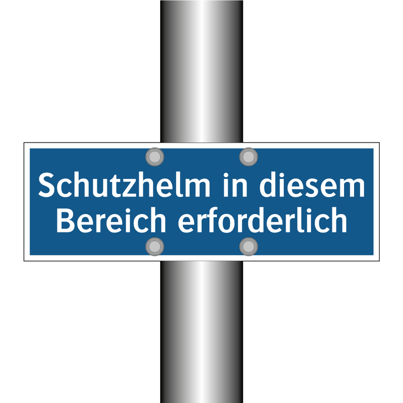 Schutzhelm in diesem Bereich erforderlich