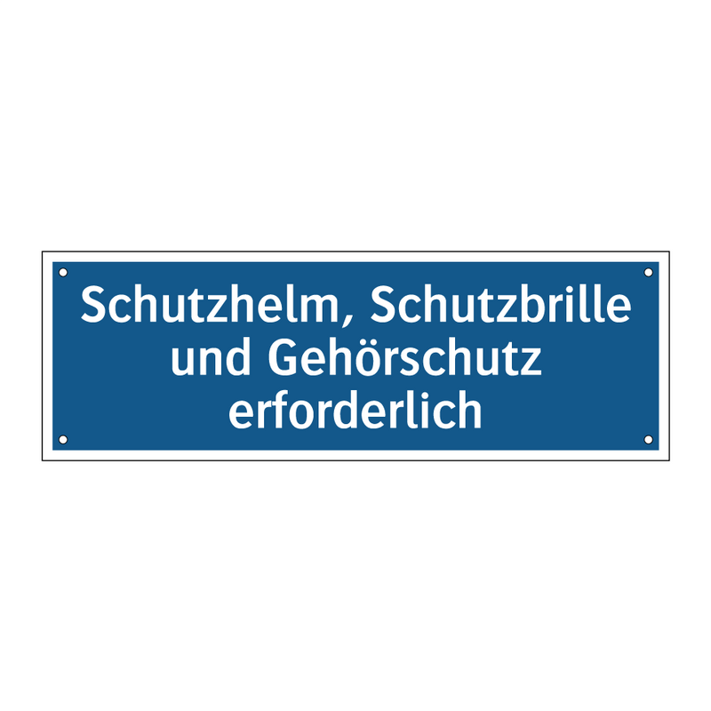 Schutzhelm, Schutzbrille und Gehörschutz erforderlich