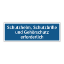 Schutzhelm, Schutzbrille und Gehörschutz erforderlich