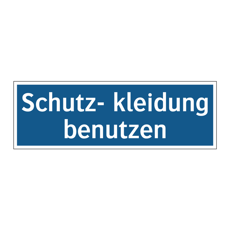 Schutz- kleidung benutzen