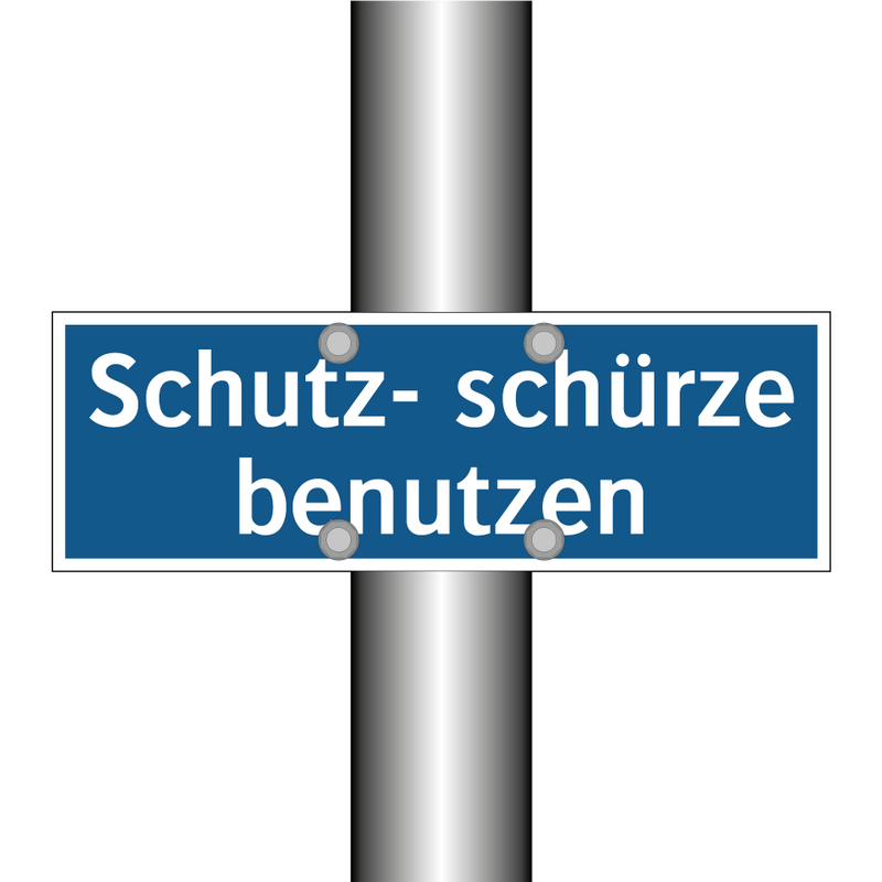 Schutz- schürze benutzen