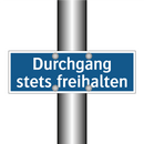 Durchgang stets freihalten