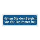 Halten Sie den Bereich vor der Tür immer frei