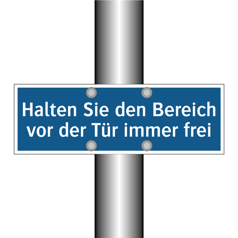 Halten Sie den Bereich vor der Tür immer frei