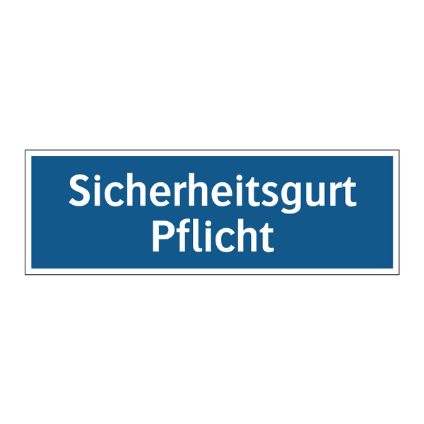 Sicherheitsgurt Pflicht