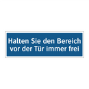 Halten Sie den Bereich vor der Tür immer frei