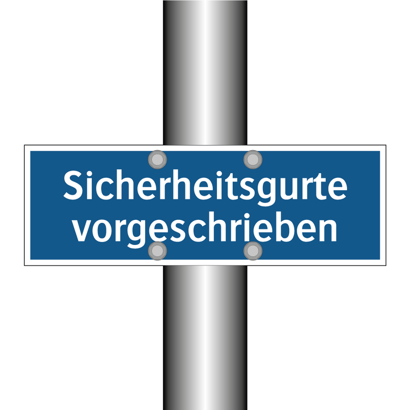 Sicherheitsgurte vorgeschrieben