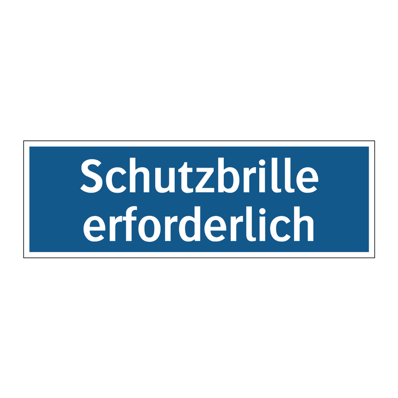 Schutzbrille erforderlich