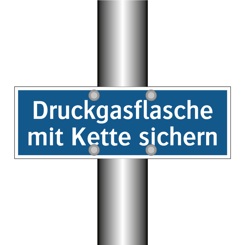 Druckgasflasche mit Kette sichern