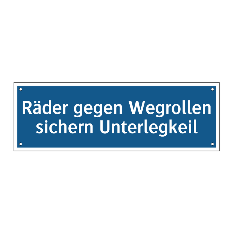 Räder gegen Wegrollen sichern Unterlegkeil