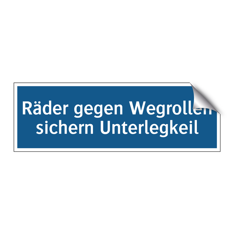 Räder gegen Wegrollen sichern Unterlegkeil