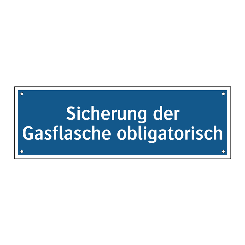 Sicherung der Gasflasche obligatorisch