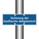 Sicherung der Gasflasche obligatorisch