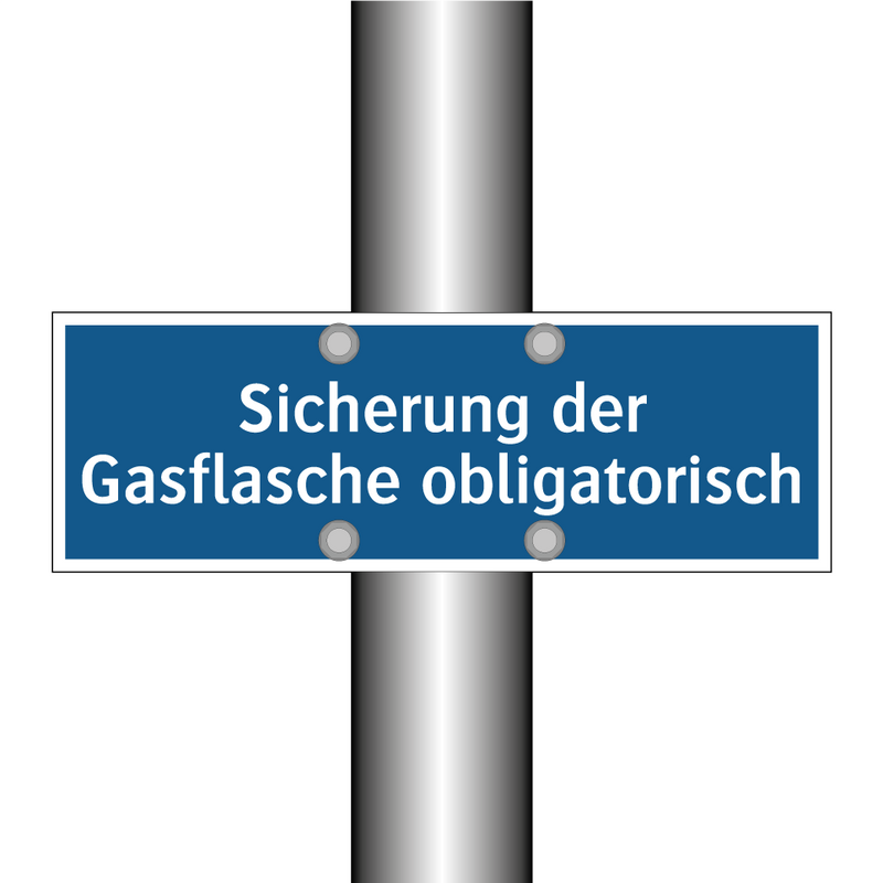 Sicherung der Gasflasche obligatorisch