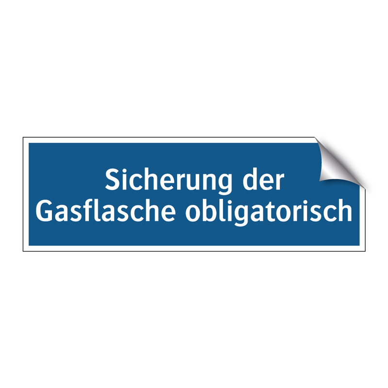 Sicherung der Gasflasche obligatorisch