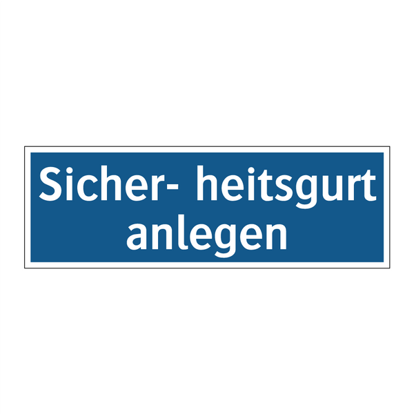 Sicher- heitsgurt anlegen