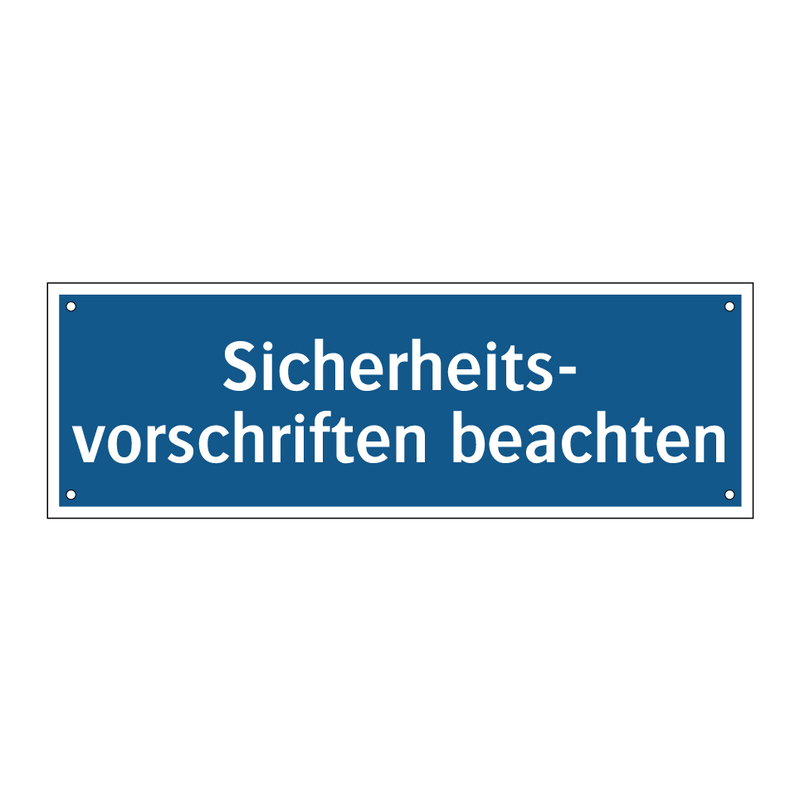 Sicherheits- vorschriften beachten