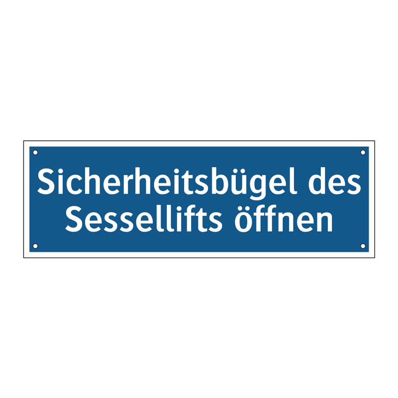 Sicherheitsbügel des Sessellifts öffnen