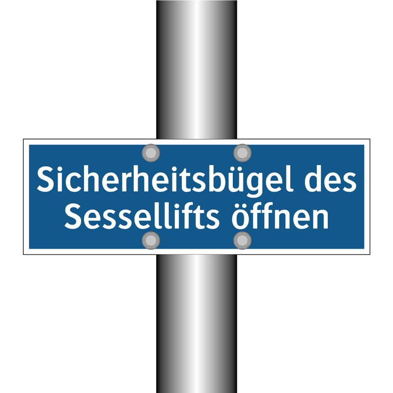 Sicherheitsbügel des Sessellifts öffnen