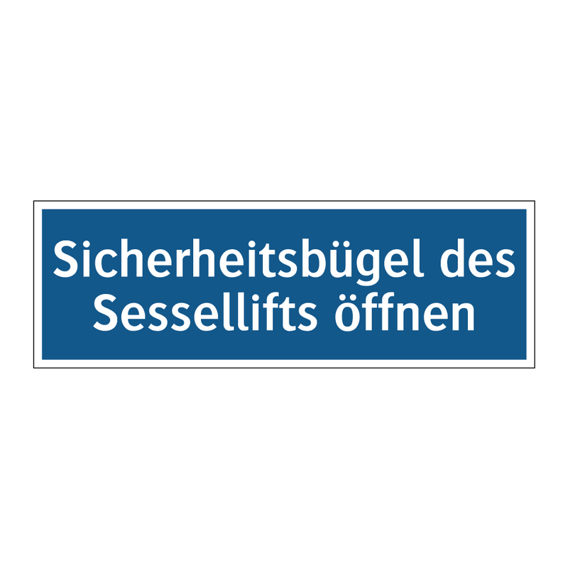Sicherheitsbügel des Sessellifts öffnen