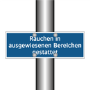 Rauchen in ausgewiesenen Bereichen gestattet