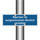 Rauchen im ausgewiesenen Bereich gestattet