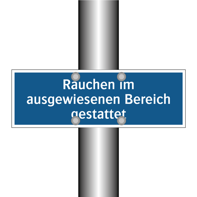 Rauchen im ausgewiesenen Bereich gestattet