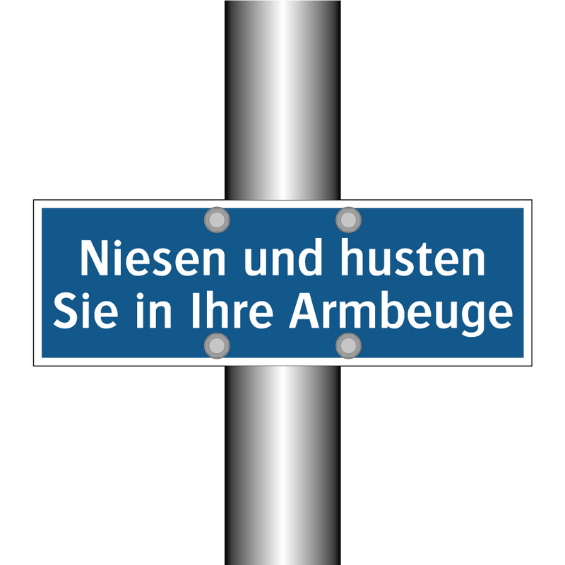 Niesen und husten Sie in Ihre Armbeuge