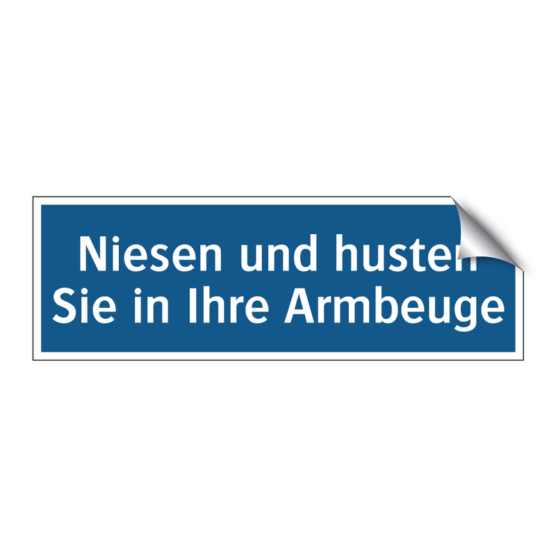 Niesen und husten Sie in Ihre Armbeuge