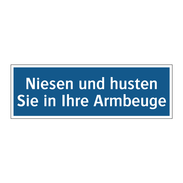 Niesen und husten Sie in Ihre Armbeuge