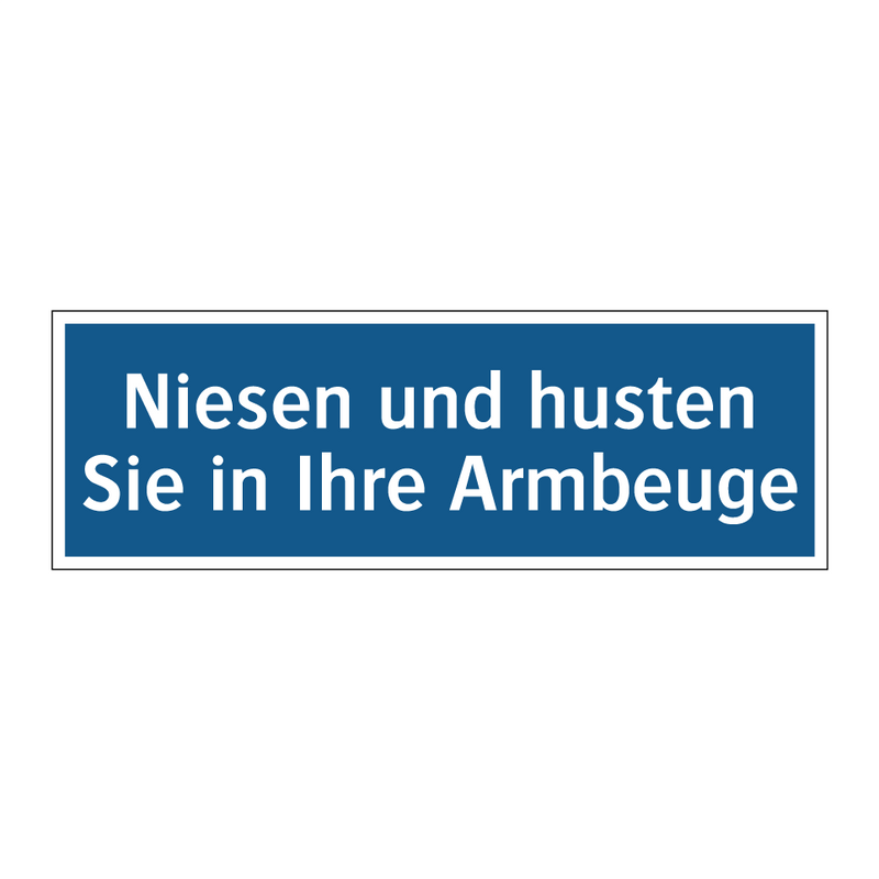Niesen und husten Sie in Ihre Armbeuge