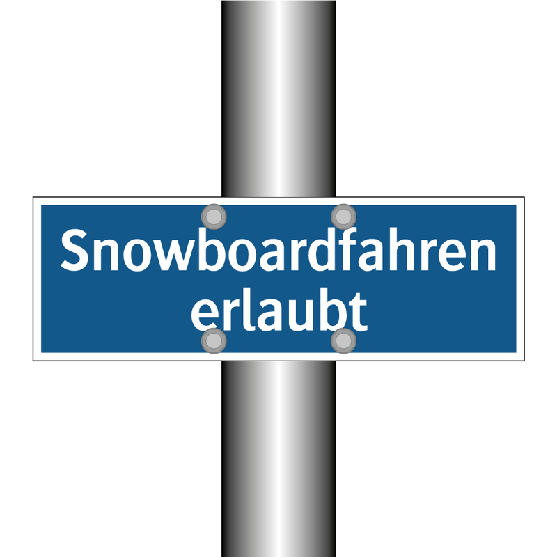 Snowboardfahren erlaubt