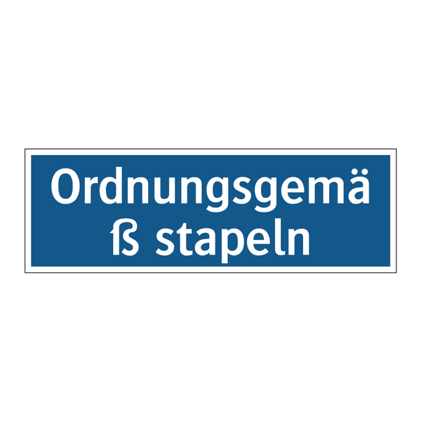 Ordnungsgemäß stapeln