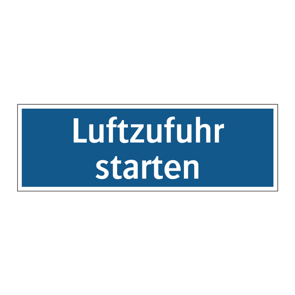 Luftzufuhr starten