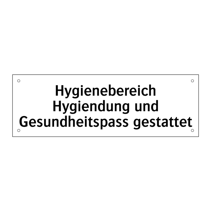 Hygienebereich Hygiendung und Gesundheitspass gestattet