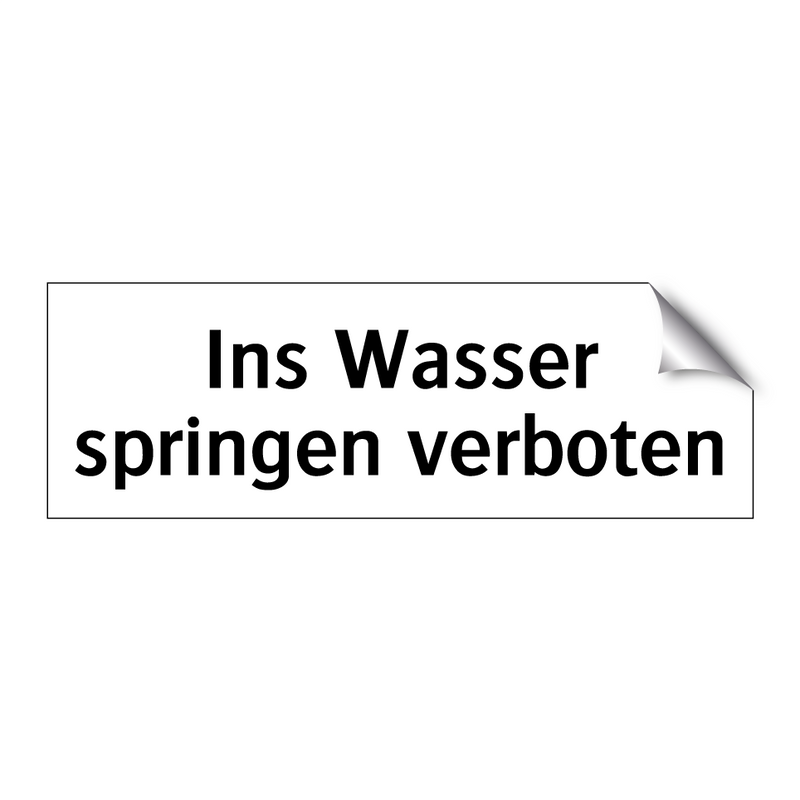 Ins Wasser springen verboten