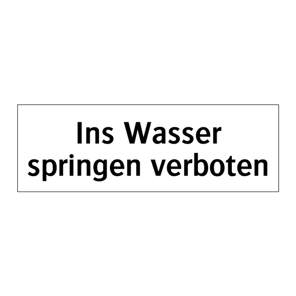 Ins Wasser springen verboten
