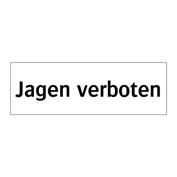 Jagen verboten