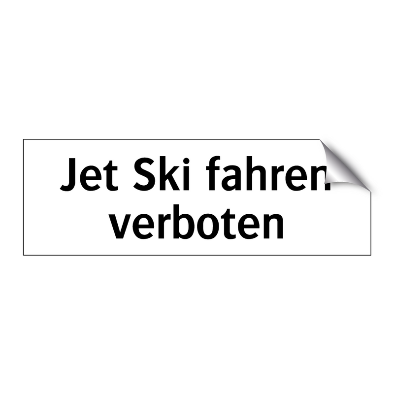 Jet Ski fahren verboten