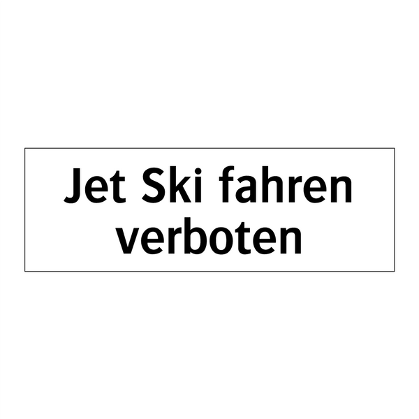 Jet Ski fahren verboten