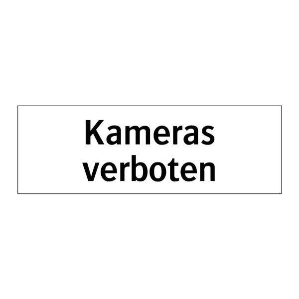Kameras verboten