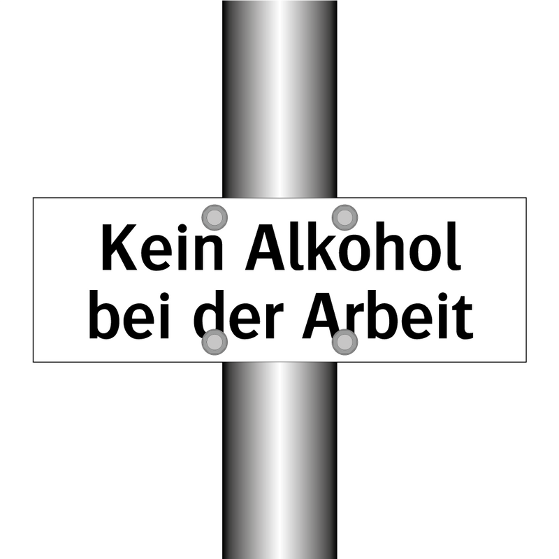 Kein Alkohol bei der Arbeit